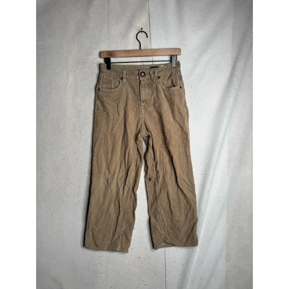 Volcom Billow Tapered Corduroy Pants Mens 27 Tan Khaki Loose Fit Skateboarding